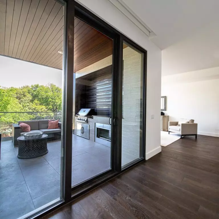 European-style patio doors opening onto a Florida outdoor living space