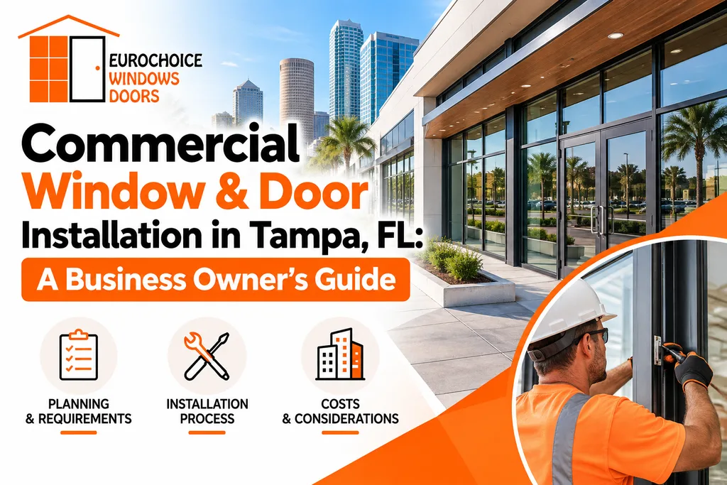 Commercial window and door installation in Tampa, FL - impact-rated storefront system
